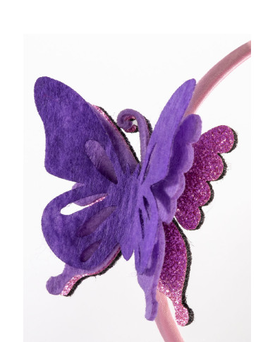 Lilac butterfly headband w/header