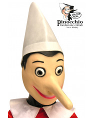 Maschera di Pinocchio in lattice per interpretare il burattino Maschera di Pinocchio in lattice per interpretare il burattino