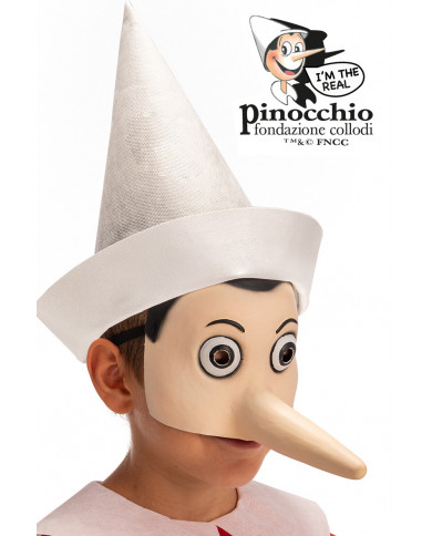 Pinocchio half face mask in latex for children, the puppet who Pinocchio half face mask in latex for children, the puppet who