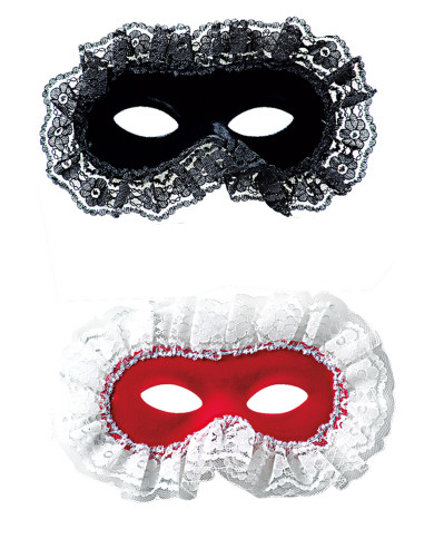 Flocked Eyemask W/Lace, Assorted Colors
