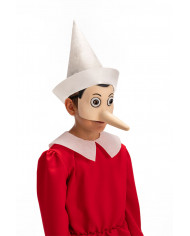 Maschera Pinocchio mezzo viso in lattice per bambini, il Maschera Pinocchio mezzo viso in lattice per bambini, il