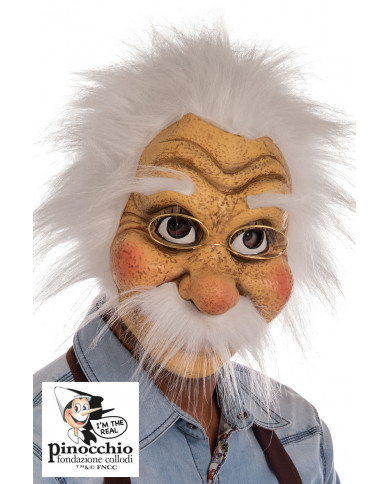 Geppetto latex mask to impersonate the famous carpenter, a Geppetto latex mask to impersonate the famous carpenter, a