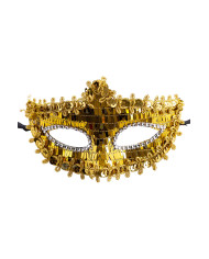 Gold mask with sequins on card