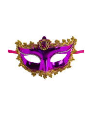 Fucsia mask with gem on card