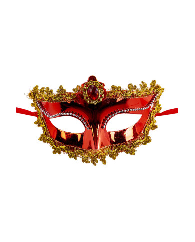 Red mask with gem on card
