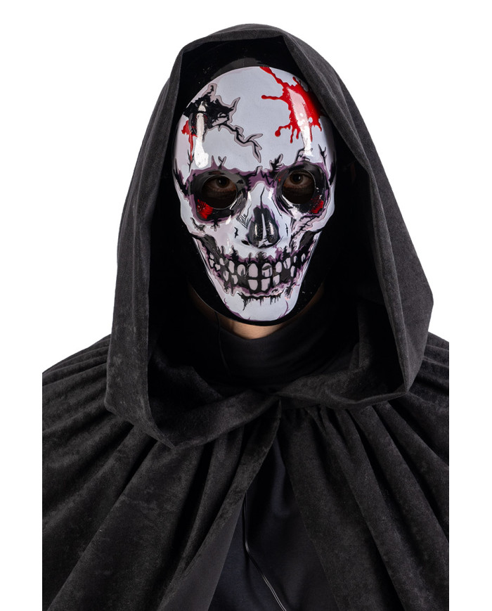 Maschera teschio con decorazioni luminose (batterie escluse) in busta con cavallotto