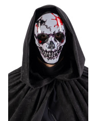 Totenkopfmaske mit Leuchtdekorationen (Batterien nicht enthalten) in Beutel mit Aufhänger