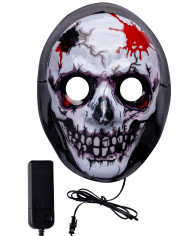 Maschera teschio con decorazioni luminose (batterie escluse) in busta con cavallotto