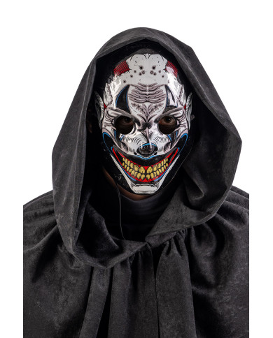 Masque diable avec décorations lumineuses (piles non comprises), dans un sachet avec étiquette ferme-sachet