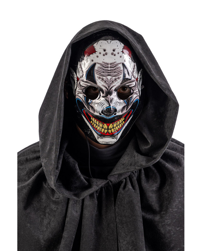 Maschera diavolo con decorazioni luminose (batterie escluse) in busta con cavallotto