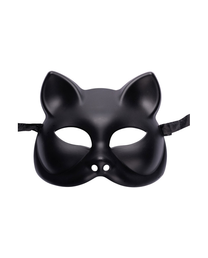 Plastic black cat mask on card