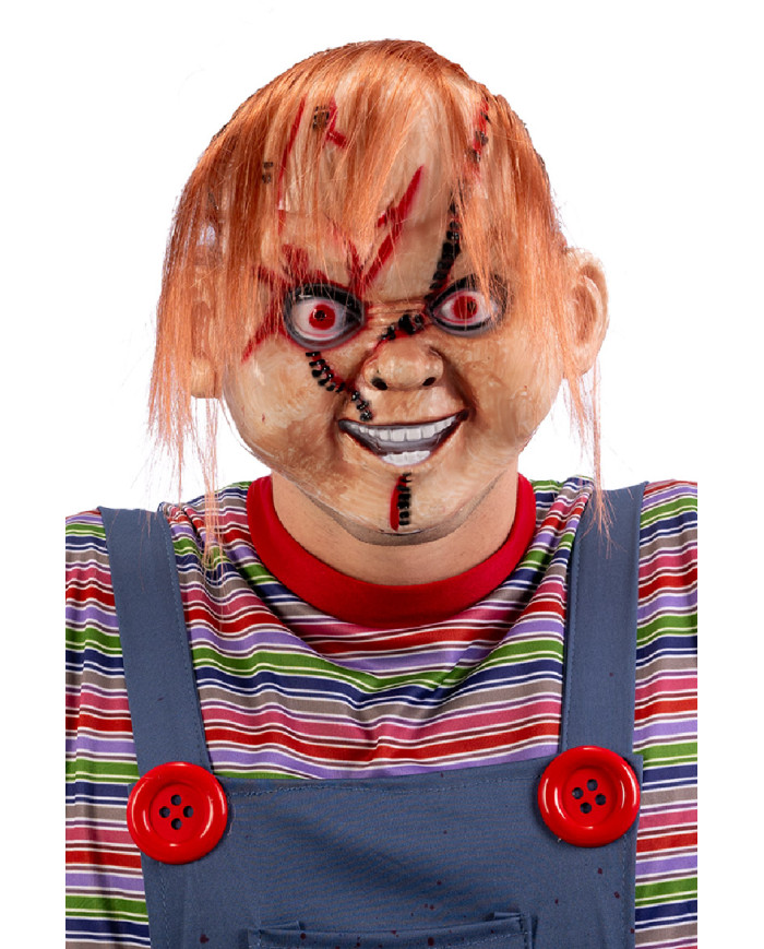 Killer mask with hair in plastic on card Killer mask with hair in plastic on card