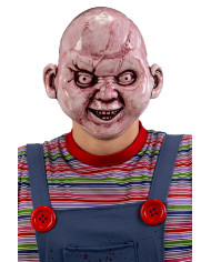 Maschera bambola horror in plastica su cartoncino Maschera bambola horror in plastica su cartoncino