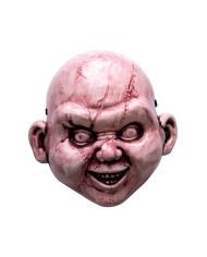 Maschera bambola horror in plastica su cartoncino Maschera bambola horror in plastica su cartoncino
