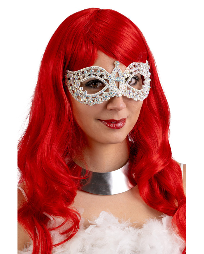 Maschera preziosa con strass su cartoncino