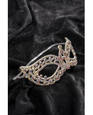 Maschera preziosa con strass su cartoncino