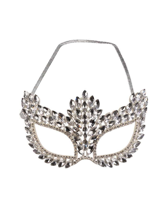 Maschera preziosa con gemme su cartoncino