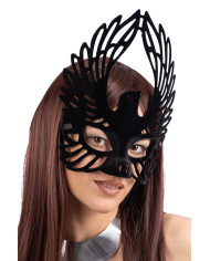 Phoenix mask in hard plastic and velvet on card