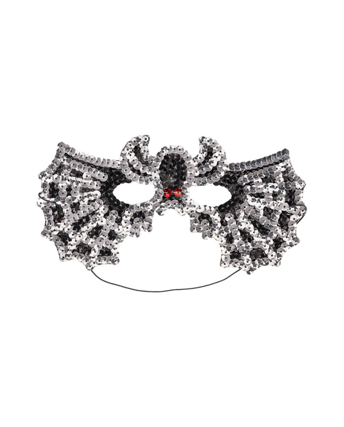 Spinnenmaske aus Stoff mit Pailletten, mit Aufhänger