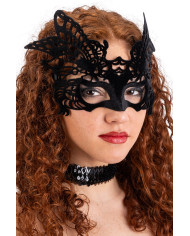 Butterfly mask in hard plastic and velvet on card Butterfly mask in hard plastic and velvet on card