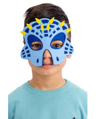 Blaue Drachenmaske für Kinder aus Filz mit Aufhänger