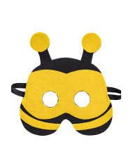 Masque abeille pour enfant, en feutre, avec étiquette cartonnée pliée Masque abeille pour enfant, en feutre, avec étiquette cartonnée pliée