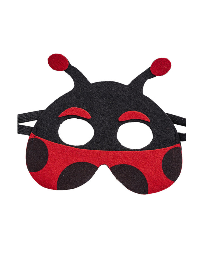 Felt coccinella mask on card