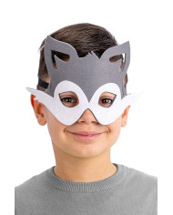 Máscara lobo para niño de fieltro con solapa de cartón Máscara lobo para niño de fieltro con solapa de cartón