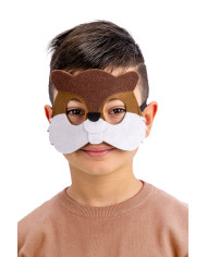 Felt beaver  mask on card Felt beaver  mask on card
