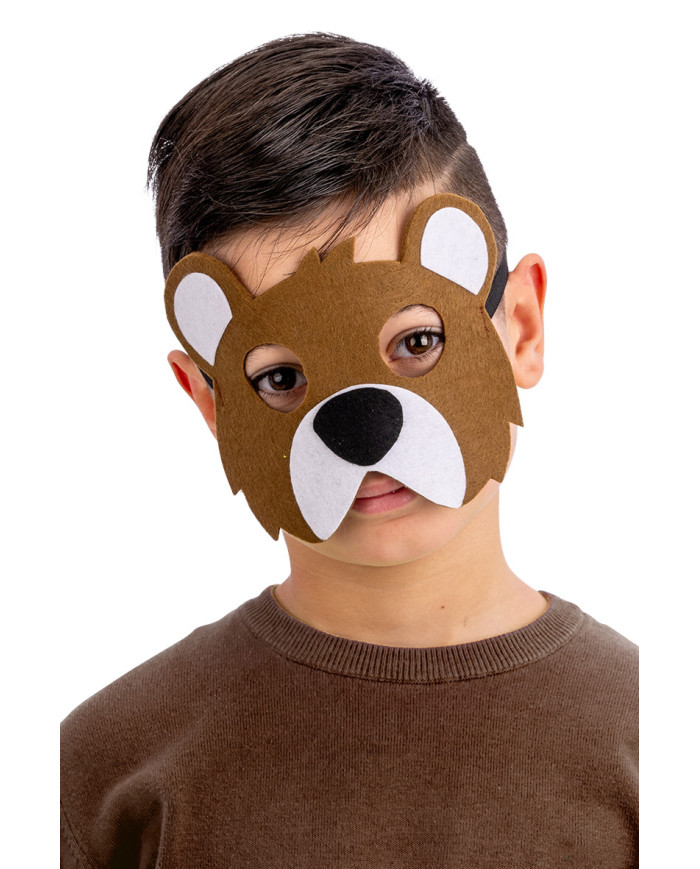 Felt bear mask on card