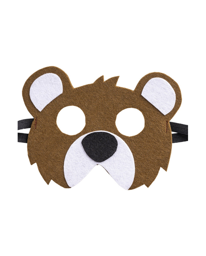 Masque ourson pour enfant, en feutre, avec étiquette cartonnée pliée