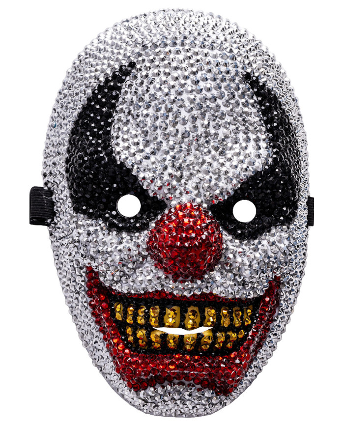 Clown mask with strass on card