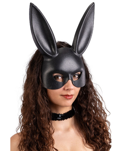 Masque dur lapin, en éco-cuir, sur papier cartonné