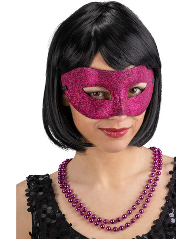 Plastic mask with glitter, ass.col. on card