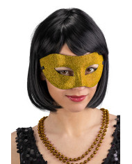 Plastic mask with glitter, ass.col. on card