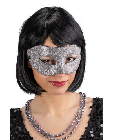 Plastic mask with glitter, ass.col. on card