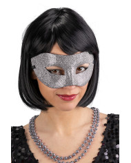 Plastic mask with glitter, ass.col. on card