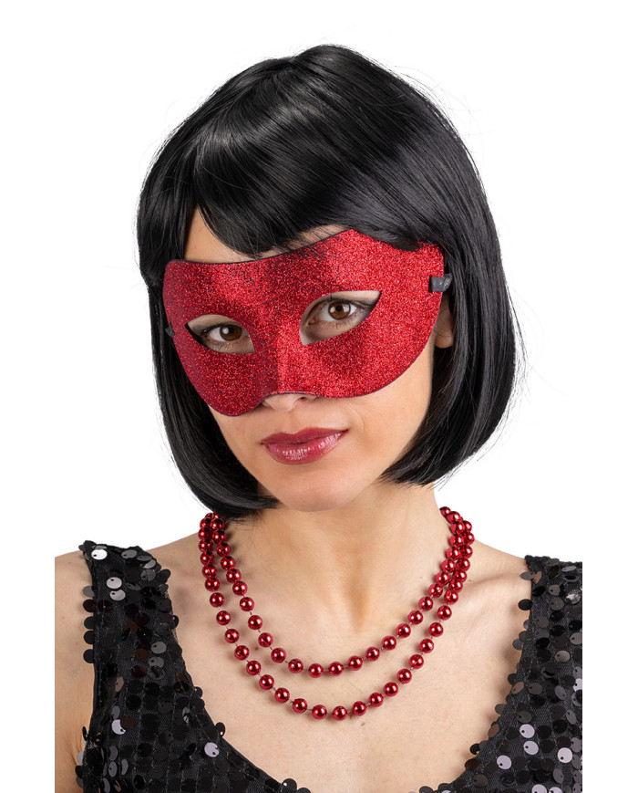 Plastic mask with glitter, ass.col. on card