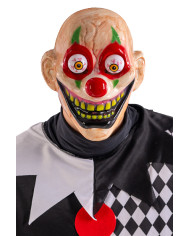 Masque clown souriant avec yeux globuleux, sur papier cartonné