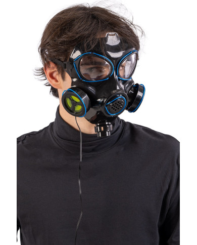 Maschera antigas con decorazioni luminose (batterie escluse) in busta con cavallotto Maschera antigas con decorazioni luminose (batterie escluse) in busta con cavallotto