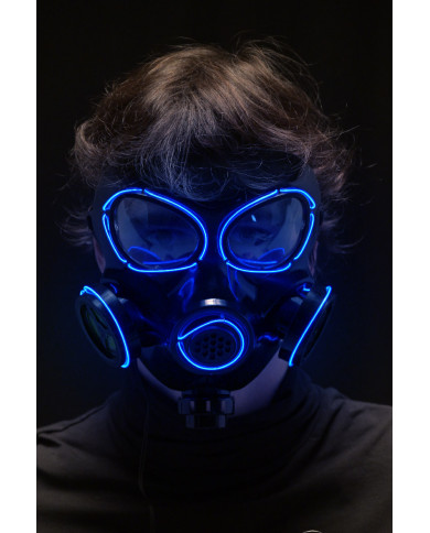 Maschera antigas con decorazioni luminose (batterie escluse) in busta con cavallotto Maschera antigas con decorazioni luminose (batterie escluse) in busta con cavallotto