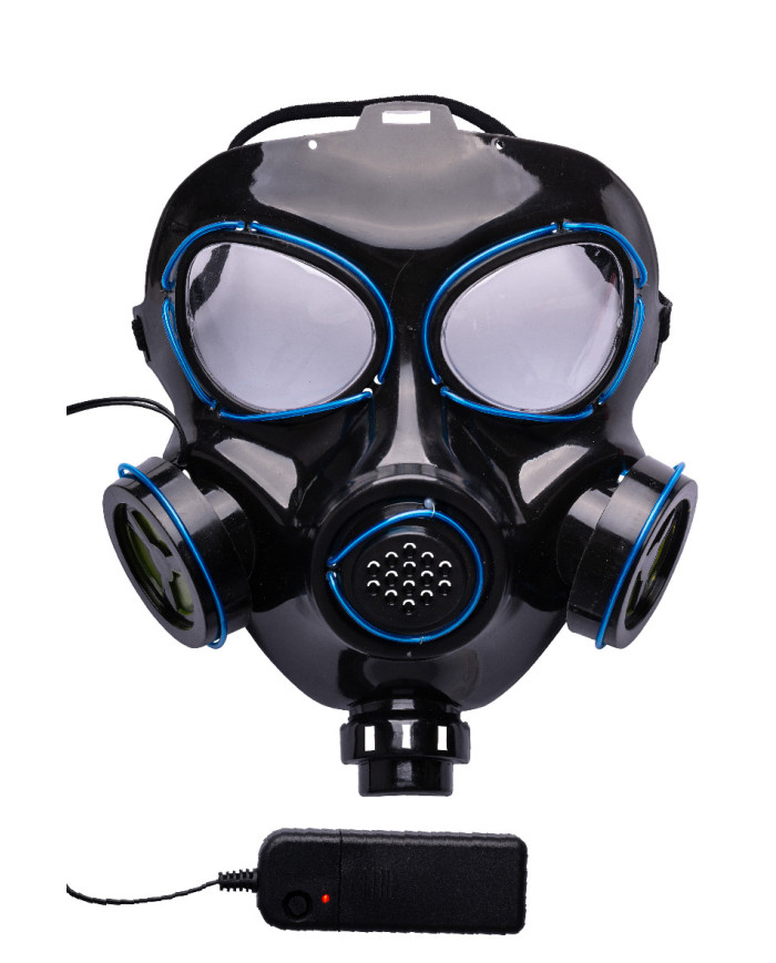 Gasmaske mit Leuchtdekorationen (Batterien nicht enthalten) in Beutel mit Aufhänger