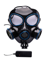 Gasmaske mit Leuchtdekorationen (Batterien nicht enthalten) in Beutel mit Aufhänger