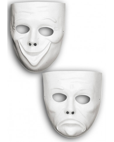 White plastic mask to be colored following your fantasy. Ideal
