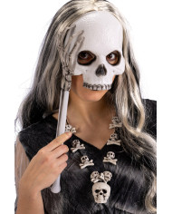 Hard plastic skeleton mask with detachable hand stick in pbh
