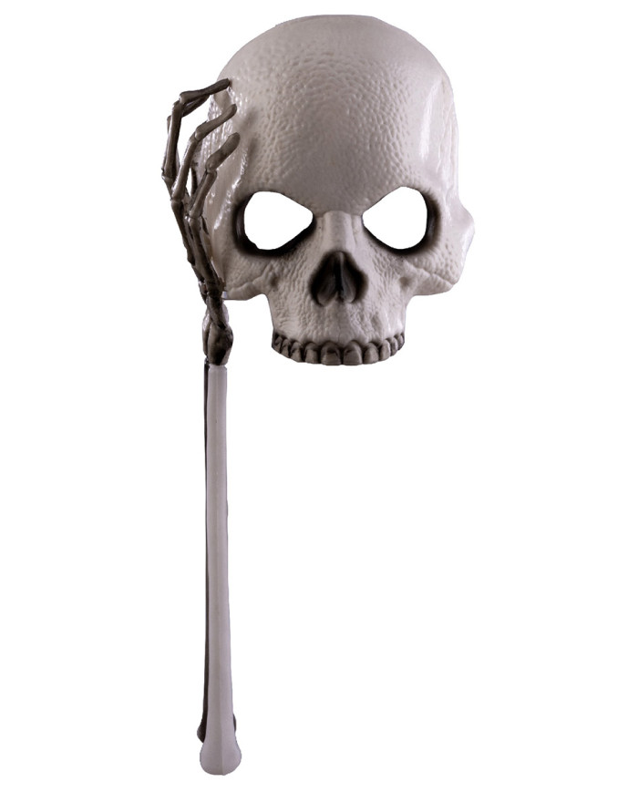 Hard plastic skeleton mask with detachable hand stick in pbh