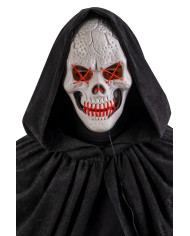 Máscara calavera de plástico con adornos luminosos (pilas no incluidas) en bolsa con solapa de cartón