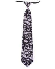 Corbata Halloween calaveras en bolsa con solapa de cartón