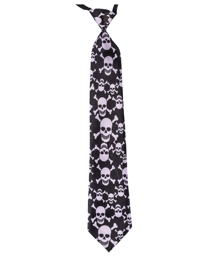 Corbata Halloween calaveras en bolsa con solapa de cartón