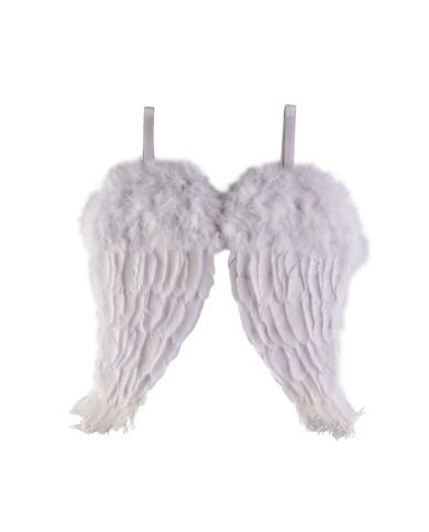 Alas blancas de pluma de 50 cm de alto x 45 aprox. en bolsa con solapa de cartón Alas blancas de pluma de 50 cm de alto x 45 aprox. en bolsa con solapa de cartón